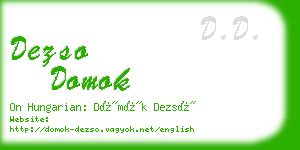 dezso domok business card